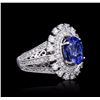 Image 2 : 14KT White Gold 2.71ct Tanzanite and Diamond Ring