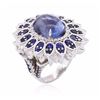 Image 3 : 18KT White Gold 13.89ctw Sapphire and Diamond Ring