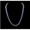 Image 1 : 14KT White Gold 73.04ctw Sapphire and Diamond Necklace