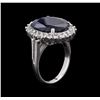 Image 3 : 8.98ct Sapphire and Diamond Ring - 14KT White Gold