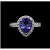 Image 1 : 1.48ct Tanzanite and Diamond Ring - 14KT White Gold