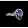 Image 2 : 1.48ct Tanzanite and Diamond Ring - 14KT White Gold