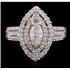 Image 1 : 14KT White Gold 1.21ctw Diamond Ring