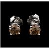 Image 1 : 14KT White Gold 0.86ctw Fancy Brown Diamond Stud Earrings