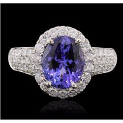 14KT White Gold 2.88ct Tanzanite and Diamond Ring