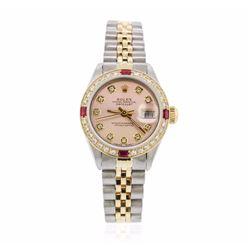 Rolex Two-Tone Diamond and Ruby  DateJust Ladies Watch