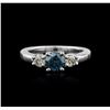 Image 1 : 14KT White Gold 1.01ctw Blue Diamond Ring