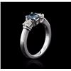 Image 3 : 14KT White Gold 1.01ctw Blue Diamond Ring