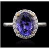 Image 1 : 14KT Two-Tone Gold 3.90ct Tanzanite and Diamond Ring