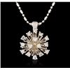 Image 1 : 14KT White Gold 3.02ctw Diamond Pendant With Chain