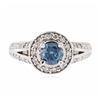 Image 1 : 14KT White Gold 1.05ctw Fancy Blue Diamond Ring