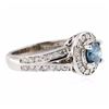 Image 2 : 14KT White Gold 1.05ctw Fancy Blue Diamond Ring