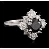 Image 2 : 14KT White Gold 2.56ctw Black Diamond Ring