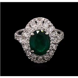 2.65ct Emerald and Diamond Ring - 14KT White Gold