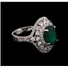 Image 2 : 2.65ct Emerald and Diamond Ring - 14KT White Gold