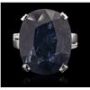 Image 1 : 18KT White Gold 25.99ct Sapphire and Diamond Ring