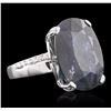 Image 2 : 18KT White Gold 25.99ct Sapphire and Diamond Ring
