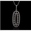 Image 2 : 14KT White Gold 1.79ctw Diamond Pendant With Chain
