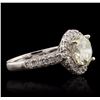 Image 2 : 14KT White Gold 2.22ct SI-1/Light Yellow Diamond Ring