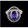 Image 1 : 14KT White Gold 1.80ct Tanzanite and Diamond Ring