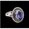 Image 2 : 14KT White Gold 1.80ct Tanzanite and Diamond Ring