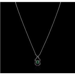 SILVER 2.00ct Emerald Necklace