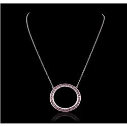 14KT White Gold 3.00ctw Pink Sapphire Necklace
