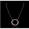 Image 1 : 14KT White Gold 3.00ctw Pink Sapphire Necklace
