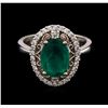 Image 1 : 1.73ct Emerald and Diamond Ring - 14KT White Gold