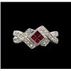Image 1 : 0.40ctw Ruby and Diamond Ring - 14KT White Gold