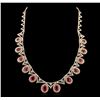 Image 2 : 14KT Yellow Gold 16.12ctw Ruby and Diamond Necklace