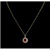 Image 1 : 4.96ct Ruby and Diamond Pendant With Chain - 14KT Yellow Gold
