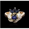Image 1 : 14KT Yellow Gold 1.00ctw Sapphire and Diamond Ring