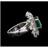 Image 3 : 14KT White Gold 3.08ct Emerald and Diamond Ring