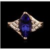 Image 1 : 14KT Rose Gold 2.90ct Tanzanite and Diamond Ring
