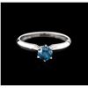 Image 1 : 14KT White Gold 0.68ct Round Cut Fancy Blue Diamond Solitaire Ring