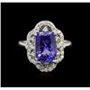 Image 1 : 3.67ct Tanzanite and Diamond Ring - 14KT White Gold
