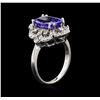 Image 3 : 3.67ct Tanzanite and Diamond Ring - 14KT White Gold