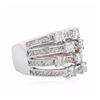 Image 2 : 14KT White Gold 0.88ctw Diamond Ring