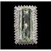 Image 1 : 14KT White Gold 31.56ct Quartz and Diamond Ring