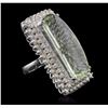 Image 2 : 14KT White Gold 31.56ct Quartz and Diamond Ring