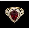 Image 1 : 4.20ct Ruby and Diamond Ring - 14KT Yellow Gold