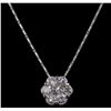 Image 2 : 14KT White Gold 2.10ctw Diamond Pendant With Chain