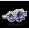 Image 2 : 14KT White Gold 2.75ctw Tanzanite and Diamond Ring