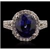 Image 1 : 14KT White Gold 6.64ct Sapphire and Diamond Ring