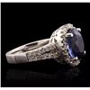 Image 2 : 14KT White Gold 6.64ct Sapphire and Diamond Ring