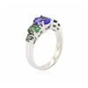 Image 3 : 14KT White Gold 1.08ct Tanzanite and Green Chrysoberyl Ring