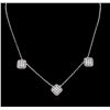 Image 1 : 14KT White Gold 1.40ctw Diamond Necklace