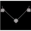 Image 2 : 14KT White Gold 1.40ctw Diamond Necklace