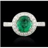 Image 1 : 14KT White Gold 1.53ct Emerald & Diamond Ring